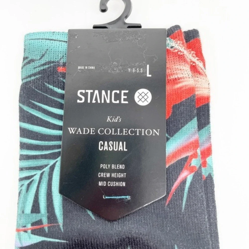 Stance Youth Multicolor Tropical Flower Crew Socks Size Large‎ 3-5.5